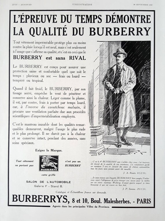 Clancy Hummingbird halstørklæde BURBERRY Poster Men Fashion Advertisement French Magazine | Etsy