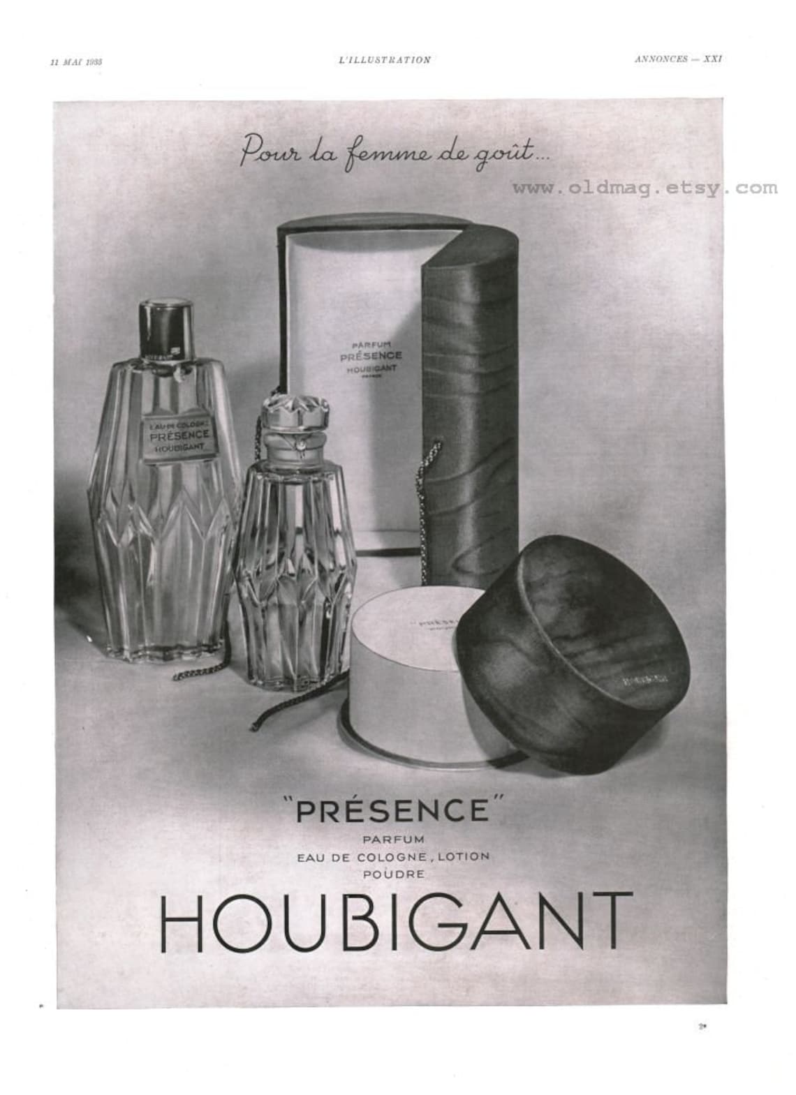 French Magazine Ad Presence by Houbigant Vanity Set Perfume | Etsy
