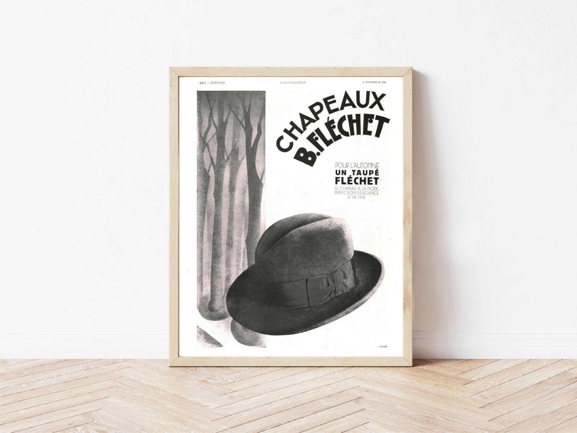 Flechet Hats Vintage Advertising Poster 
