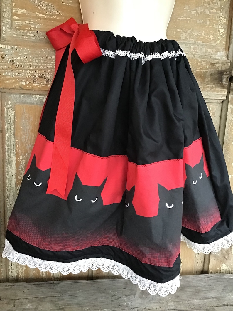 Cat Skirt One Size Fits All Black Cat Etsy