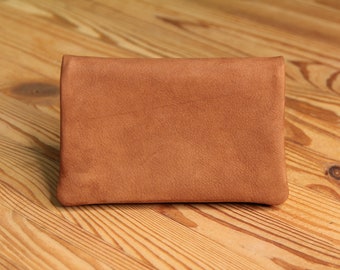 Tobacco pouch made of hand-soft nubuck leather in fawn brown, tobacco case, rolling bag, tobacco pouch