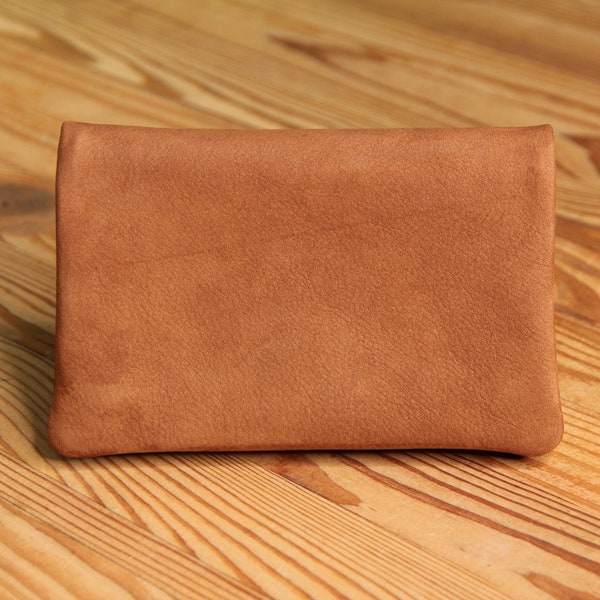 Tobacco pouch made of hand-soft nubuck leather in fawn brown, tobacco case, rolling bag, tobacco pouch
