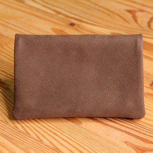 Tobacco pouch made of hand-soft nubuck leather in chocolate brown, tobacco case, rolling bag, tobacco pouch