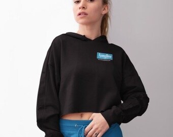 Funny Bone Crop Hoodie Left Crest & Full Back Logo BC7502