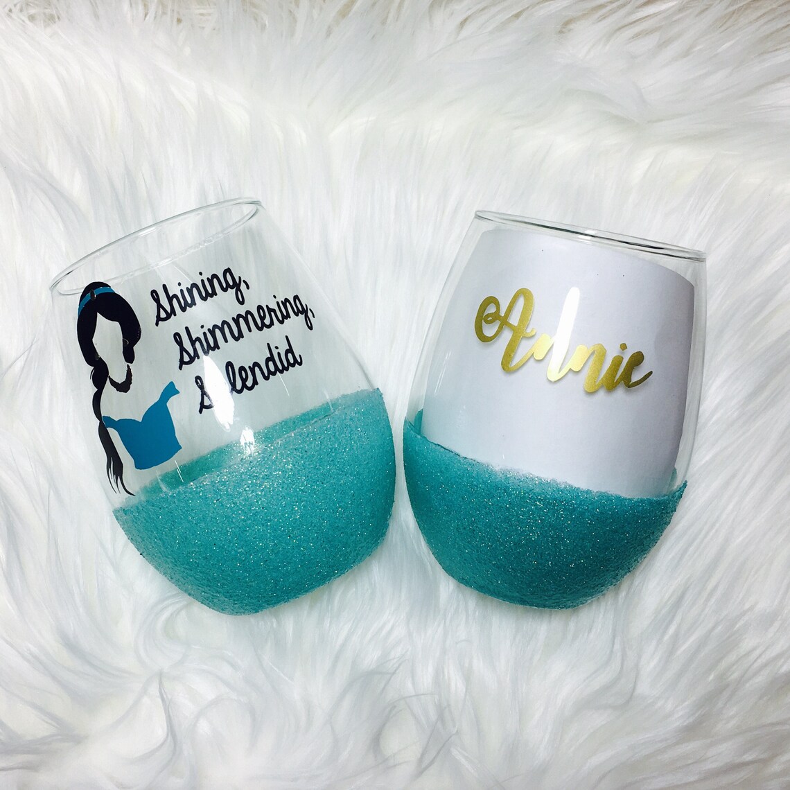 Disney Jasmine Wine Glass/ Princess Jasmine Makeup Brush Etsy