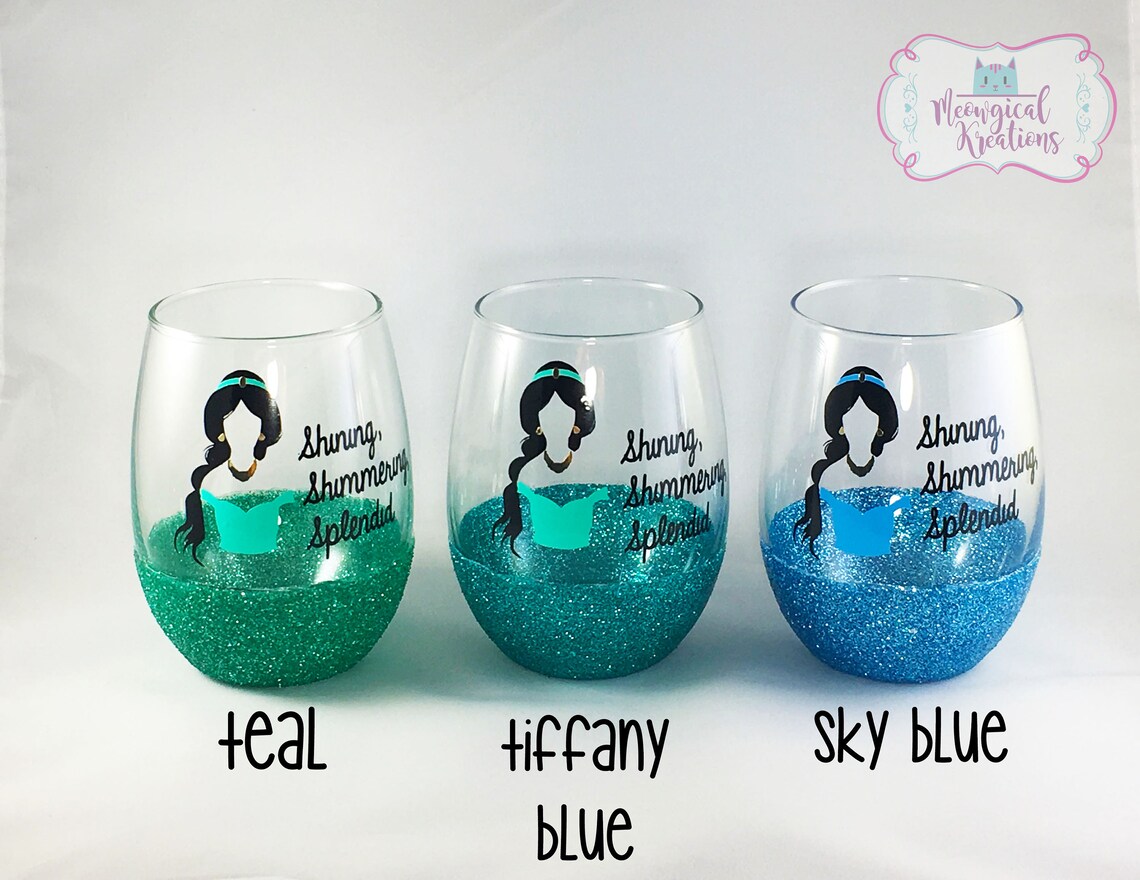 Disney Jasmine Wine Glass/ Princess Jasmine Makeup Brush Etsy