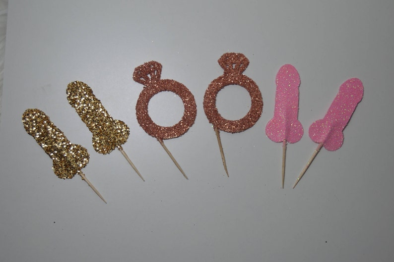 Bachelorette Cupcake Toppers/ Bachelorette Party Decorations/ Etsy