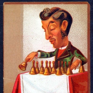 1881 Trade Card, Muscian Playing Hand Bells