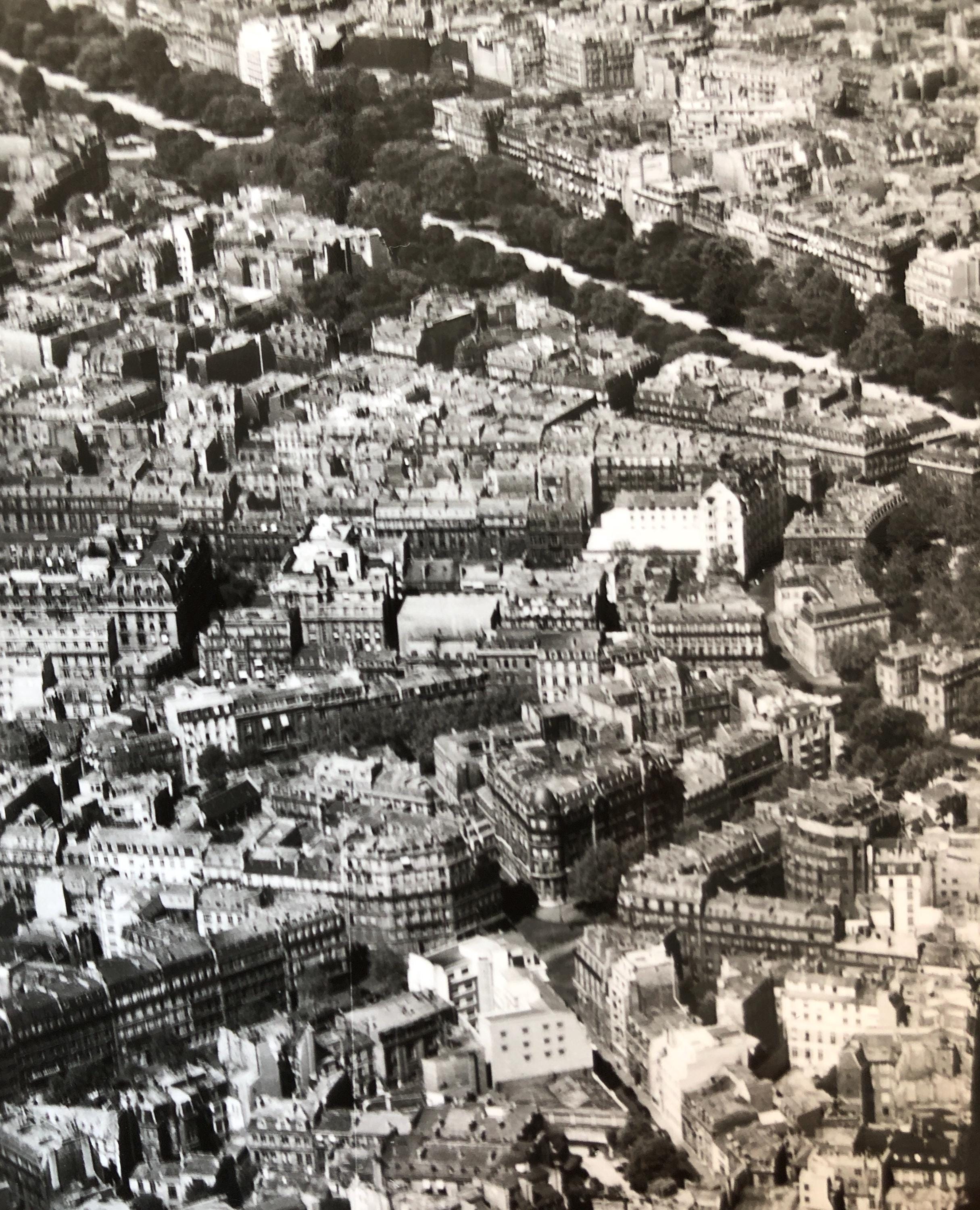 1945年頃の航空写真、シャンゼリゼ通り、パリ市街のパノラマビュー