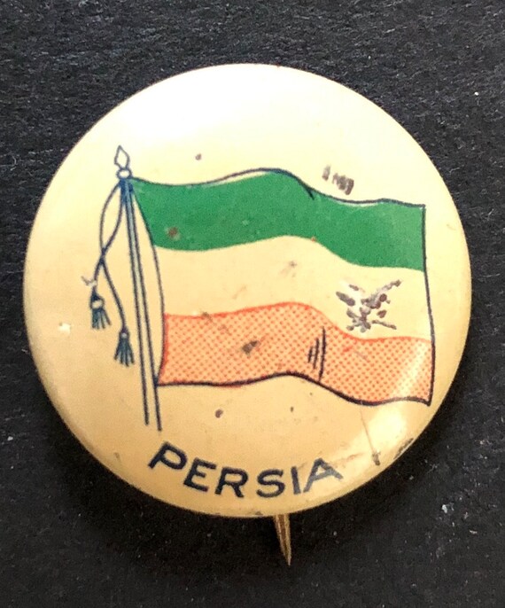 C. 1920 Pinback Button, Flag of Persia