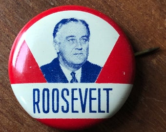 Vintage President Franklin D. Roosevelt Pinback Button
