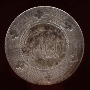 1815 - 1838 Quarter Dollar Love Token Pin with Initials, Flowers