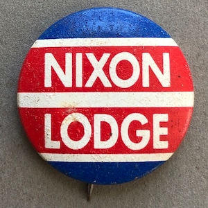Botón Pinback de 1960, Nixon y Lodge
