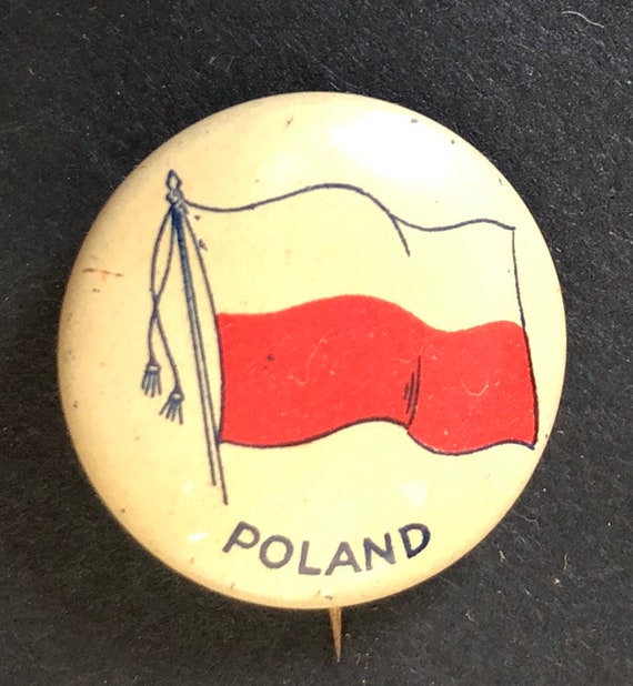 C. 1920 Pinback Button, Flag of Poland - image 2
