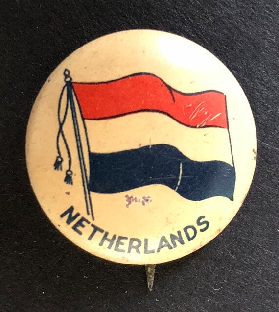 C. 1920 Pinback Button, Flag of The Netherlands - image 2