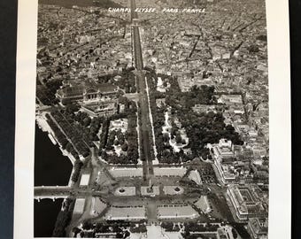 航空写真集 1945年頃の航空写真、シャンゼリゼ通り、パリ市街のパノラマビュー