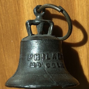 Vintage Miniature Metal Liberty Bell Charm or Pendant Philadelphia