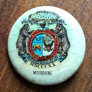 1896 Button, Siegel des Bundesstaates Missouri