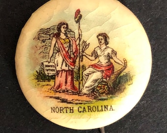 1896 Pinback Button, Seal of the State of North Carolina