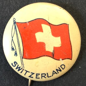 C. 1920 Pinback Button, Flag of Switzerland