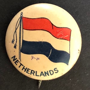 C. 1920 Pinback Button, Flag of The Netherlands