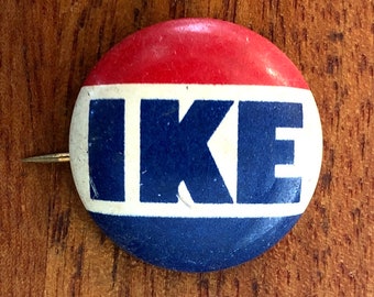 1952 Pinback Button, Dwight D. Eisenhower Presidential Campaign, IKE