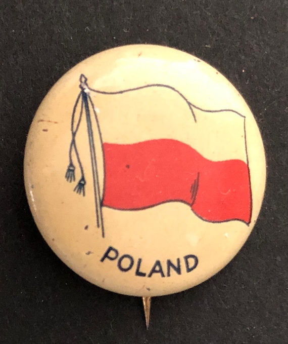 C. 1920 Pinback Button, Flag of Poland