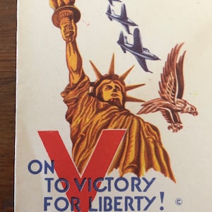 WWII Patriotic Postal Cover, On To Victory for Liberty!, by Minkus