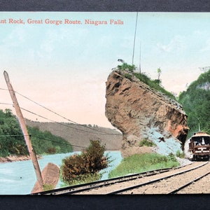 C. 1912 Railroad Trolley pasa The Giant Rock, Great Gorge Route, Niagara Falls