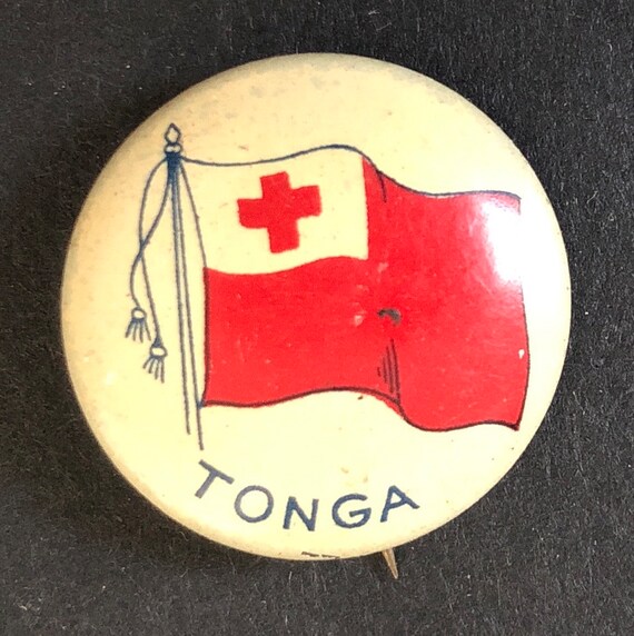 C. 1920 Pinback Button, Flag of Tonga - image 2