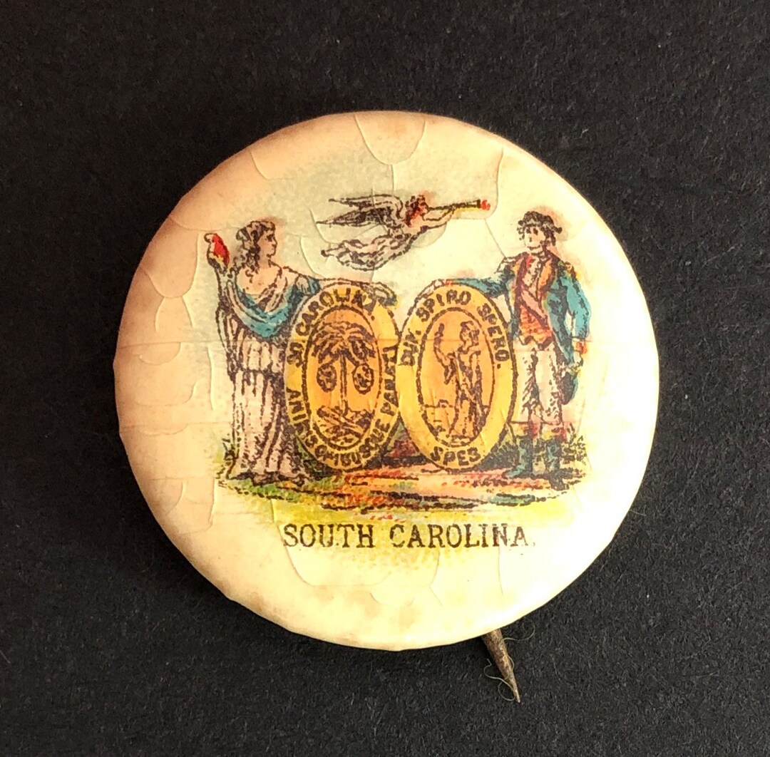 1896 Pinback Button, Seal of the State of South Carolina - Etsy