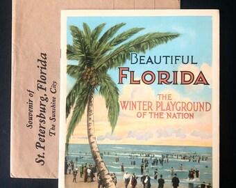 1925 Booklet, Beautiful Florida, Winter Playground, Filled with Color Prints