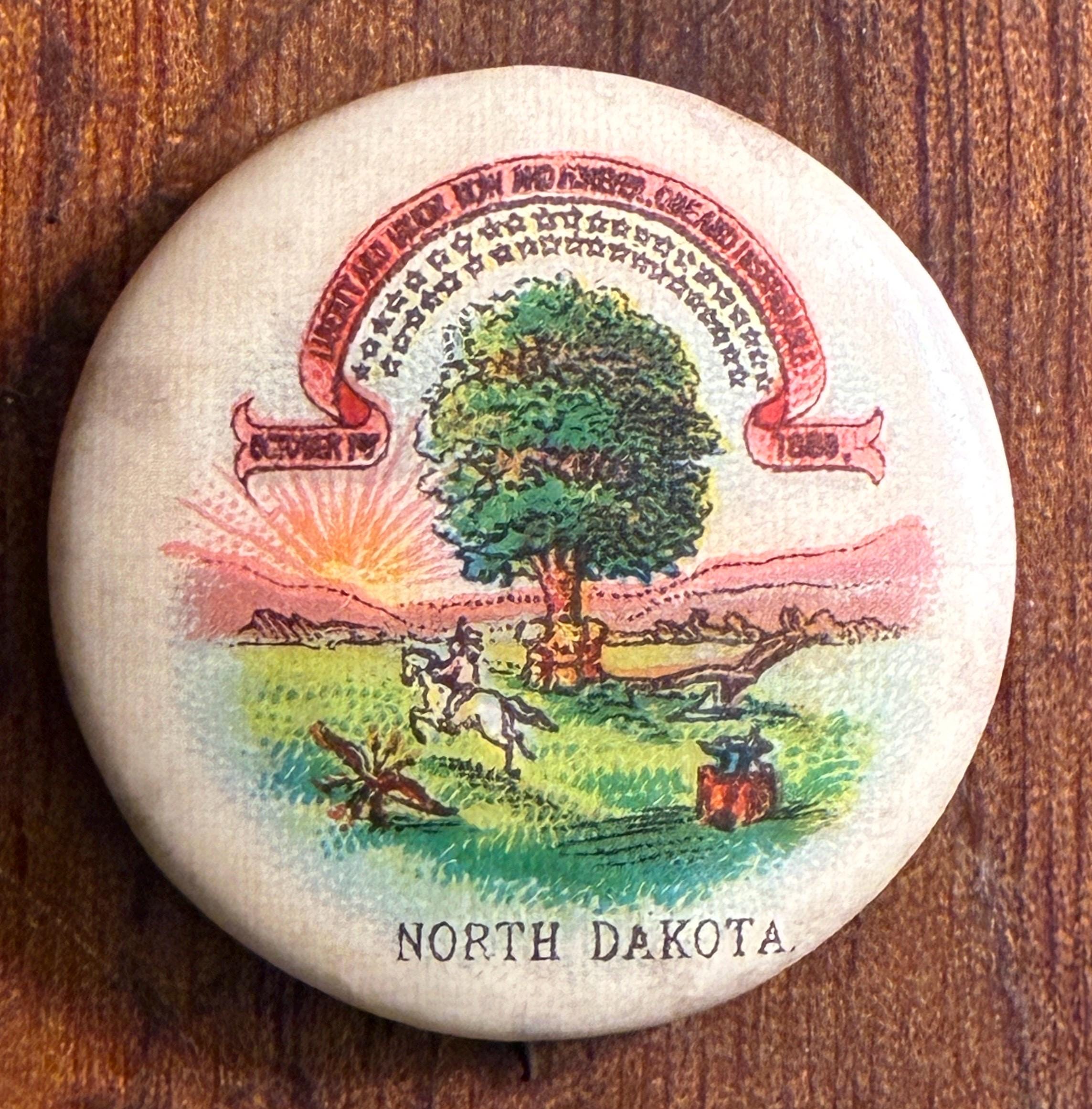 1896 Pinback Button, Seal of the State of North Dakota - Etsy