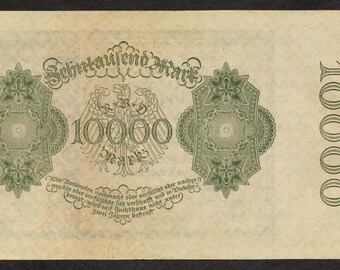 1922 年ドイツ帝国紙幣 10,000 マルク小額紙幣、未流通紙幣 - Etsy 日本