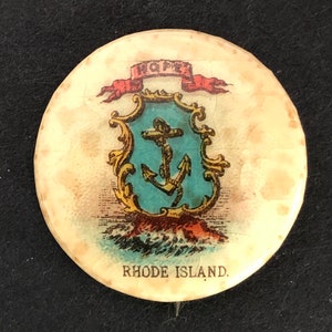 1896 Pinback Button, Seal of the State of Rhode Island