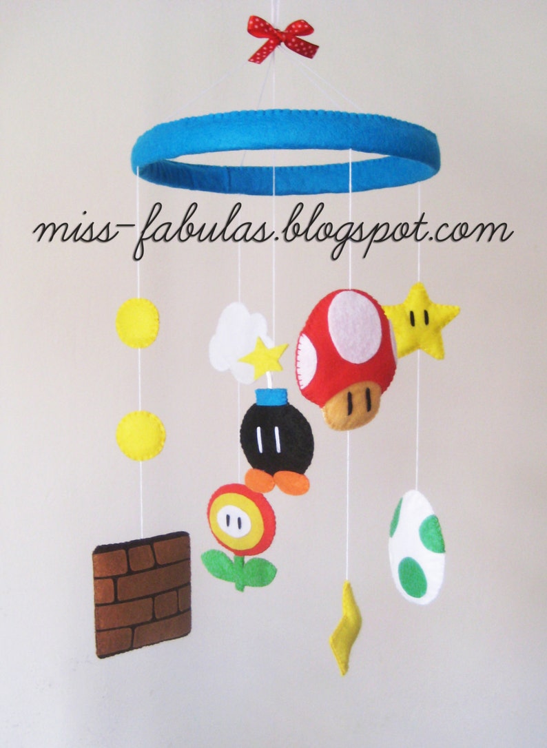 Super Mario Bros Lit De Bebe Decoratif Berceau Berceau Mobile Etsy