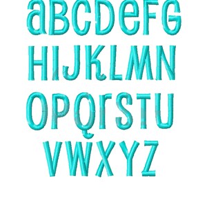 May include: A turquoise blue alphabet with the text "Pearson Alphabet" at the top.