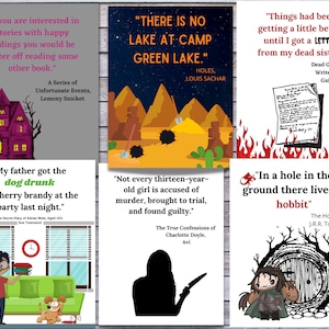 book poster quotes, Incredible First lines from middle school books to get kids interested in reading, decorate your Reading classroom,