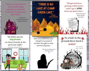 Book Quote Poster Set, Middle School Classroom Decor (Digital Download)