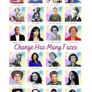 Poster of Inspirational women , classroom posters, Women classroom posters, 24 women in history poster, holiday gift, Christmas gift