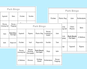Park Bingo! great game to play with your kids or students! Get outside and get some fresh air!