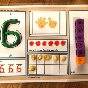 Number Mats, 14 Pages, 10 Mats, Play Dough Number, Ten Frame, Trace the ...