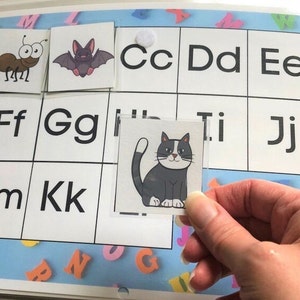 Può includere: Un'illustrazione di un gatto bianco e nero su sfondo bianco. Il gatto è seduto con la coda arrotolata attorno al suo corpo. L'illustrazione è su una carta bianca con le lettere "Cc", "Dd", "Ee", "Ff", "Gg", "Kk", "Mm", "Jj" e "Tt" sulle carte circostanti.