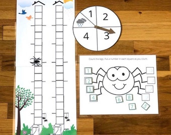 Counting game, Itsy Bitsy Spider counting practice game Plus Poster! toddler counting, learning numbers, Halloween game