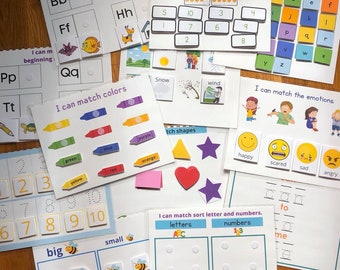 Preschool Learning Binder: Educational Activities Book, holiday gift, educational Christmas gift