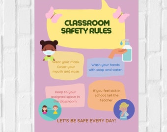 Classroom Safety Rules Poster, Covid Rules (PDF)