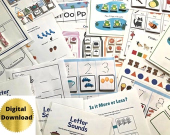 Pre-K Learning Workbook: 18 Montessori Activities (Digital Download)