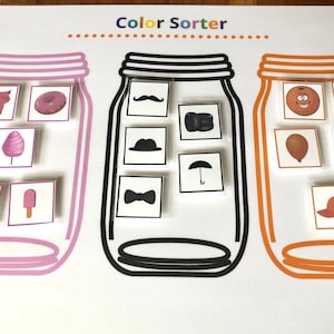 Color Sorting Jars,10 Color Matching jars Color Activity, Learning Colors, Toddler Activity, Montessori Color sorting activity, Color Sorter