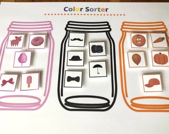 Color Sorting Jars, Montessori Toddler Activity (Digital Download)