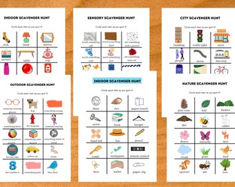 Kids Scavenger Hunt Bundle: Indoor, Outdoor, City, Sensory (Digital Download)